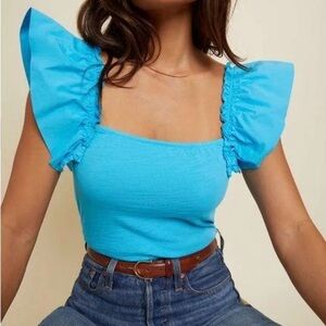 Nation LTD Misty Open Back Ruffle Top